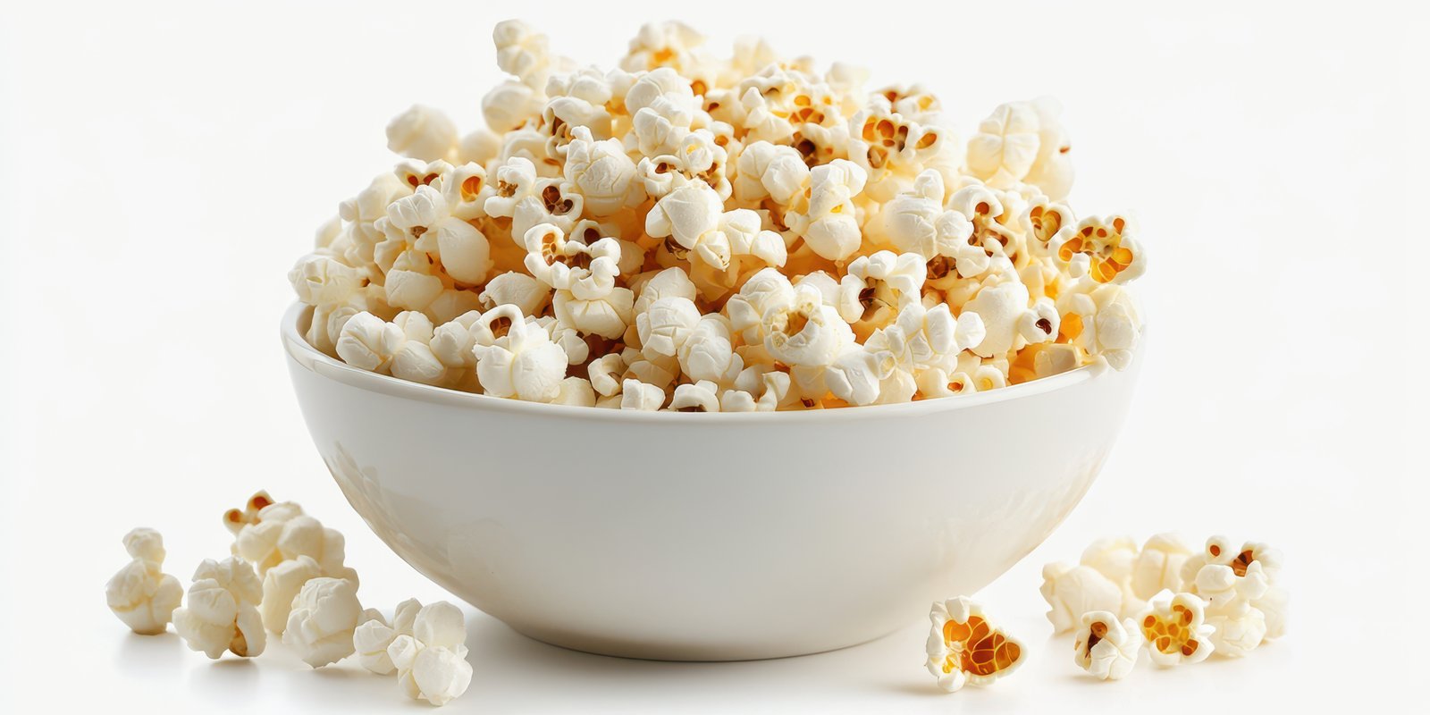 Bowl filled with freshly popped popcorn ready for a movie night snack